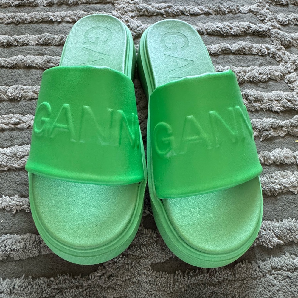 Ganni leather slides